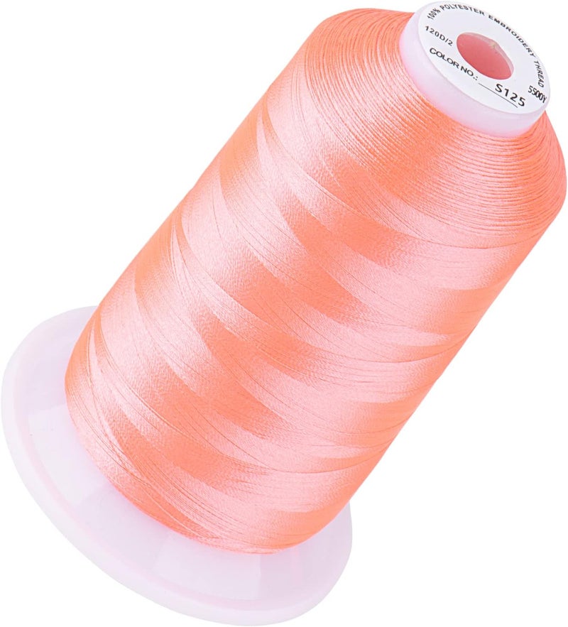 simthread 5500Yds Embroidery Thread, 5000M High-Yardage 40WT 100% Polyester Thread – 170+ Vivid Colors, High-Speed Rated – Compatible with Brother, Singer, Janome & More - Neon Pink S125 - Image 1